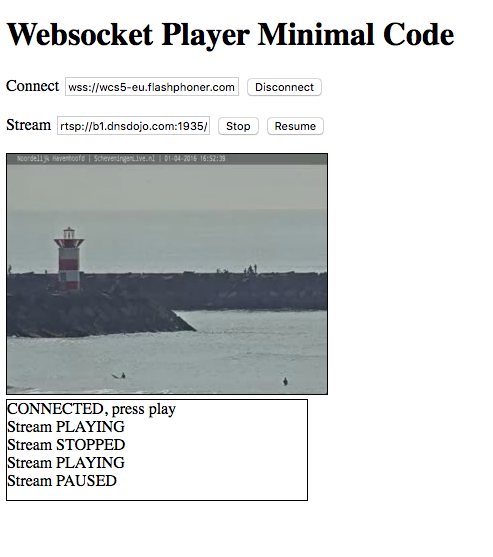 Player in Safari browser with Websocket support