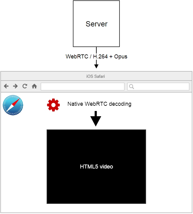 Scheme video playback with low latency on iOS Safari 11