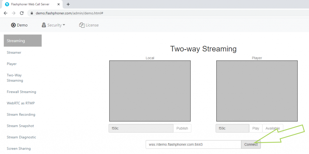 connect_stream_webcam_WebRTC_browser_WCS