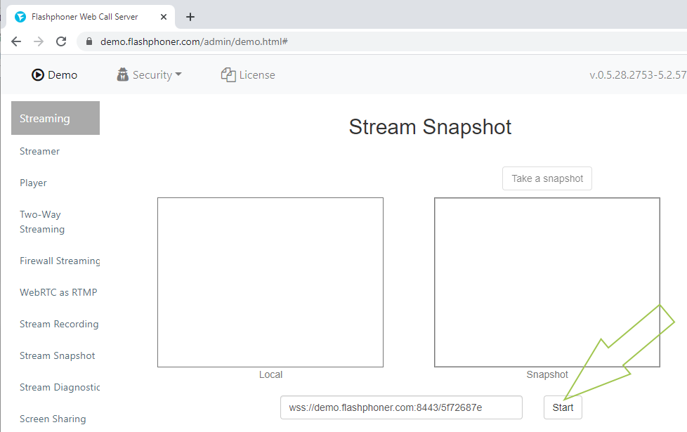 start_stream_webrtc_flash_browser_WCS_RTMP_RTSP_Snapshot